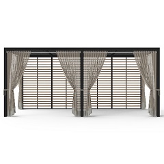 Back Teak Trellis + 2 Side Curtains + Front Curtain